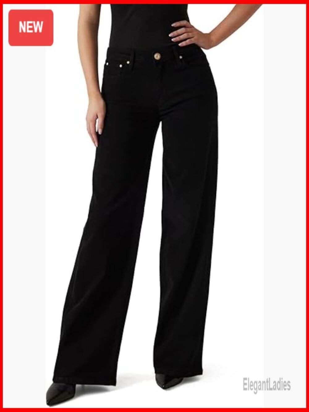 Wide Leg Palazzo Jeans, Rigid Denim, Medium Rise, Relaxed Fit